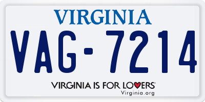 VA license plate VAG7214