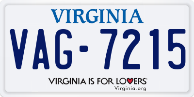 VA license plate VAG7215