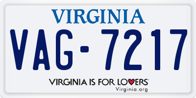VA license plate VAG7217