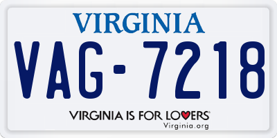 VA license plate VAG7218