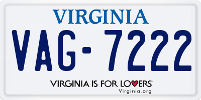 VA license plate VAG7222