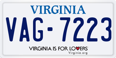 VA license plate VAG7223