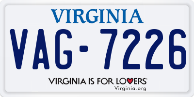 VA license plate VAG7226