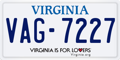 VA license plate VAG7227