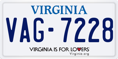 VA license plate VAG7228