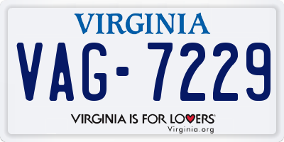 VA license plate VAG7229