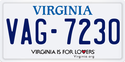 VA license plate VAG7230