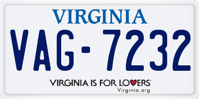 VA license plate VAG7232