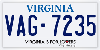 VA license plate VAG7235