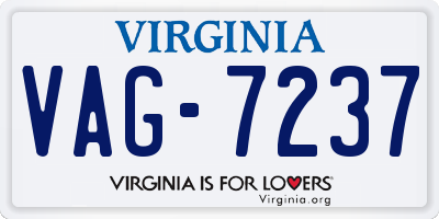 VA license plate VAG7237