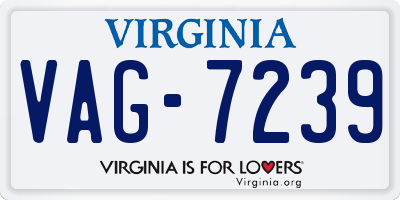 VA license plate VAG7239