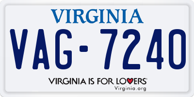 VA license plate VAG7240