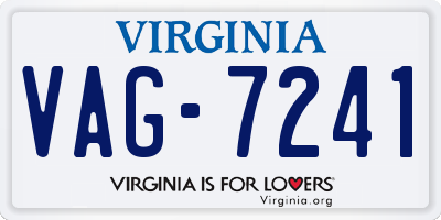 VA license plate VAG7241