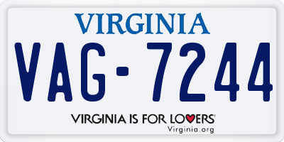 VA license plate VAG7244
