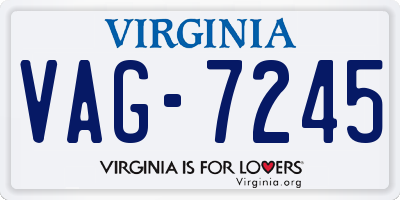 VA license plate VAG7245