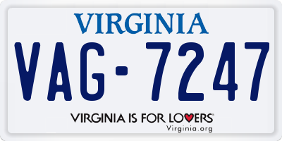 VA license plate VAG7247