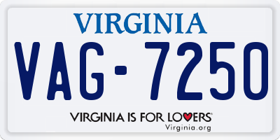 VA license plate VAG7250