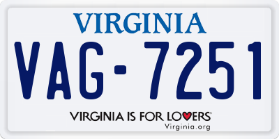 VA license plate VAG7251