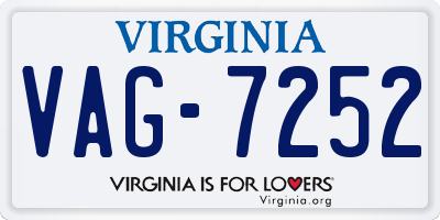 VA license plate VAG7252