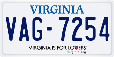 VA license plate VAG7254