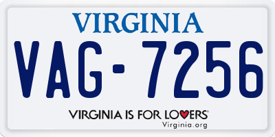 VA license plate VAG7256