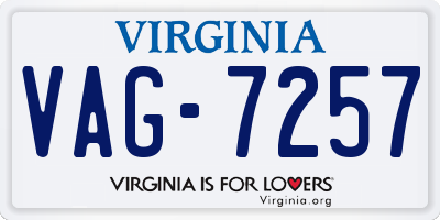 VA license plate VAG7257