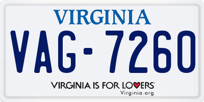 VA license plate VAG7260