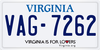 VA license plate VAG7262