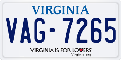 VA license plate VAG7265