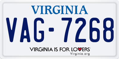 VA license plate VAG7268