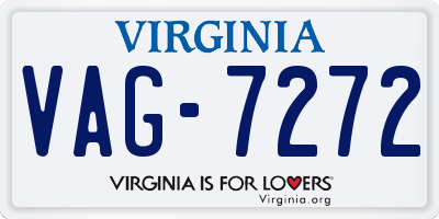 VA license plate VAG7272