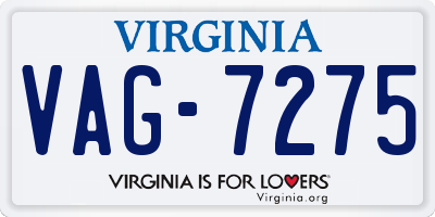 VA license plate VAG7275