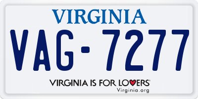 VA license plate VAG7277