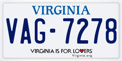 VA license plate VAG7278