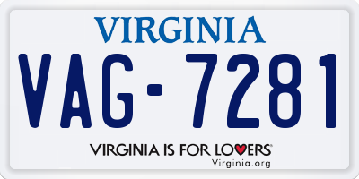 VA license plate VAG7281