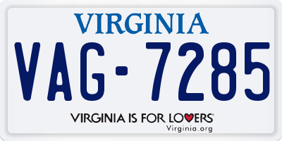 VA license plate VAG7285