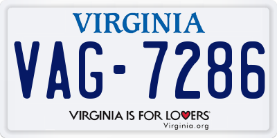 VA license plate VAG7286