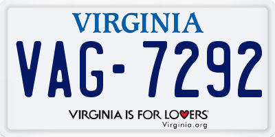 VA license plate VAG7292