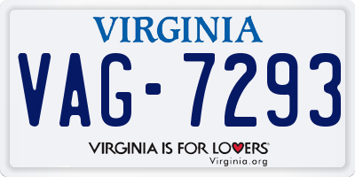 VA license plate VAG7293