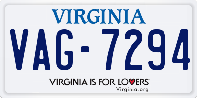 VA license plate VAG7294