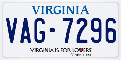 VA license plate VAG7296