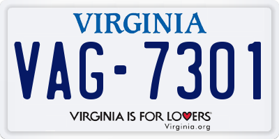 VA license plate VAG7301