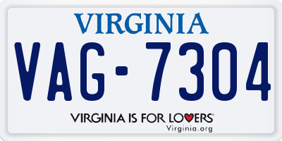 VA license plate VAG7304