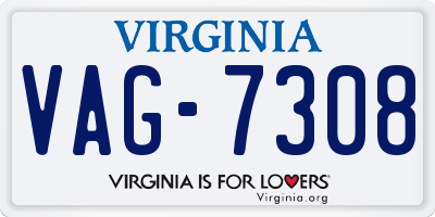 VA license plate VAG7308