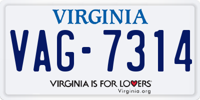 VA license plate VAG7314