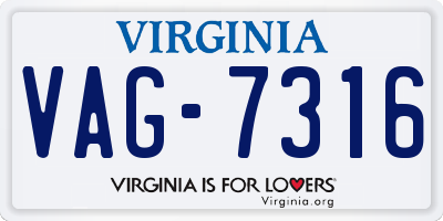 VA license plate VAG7316