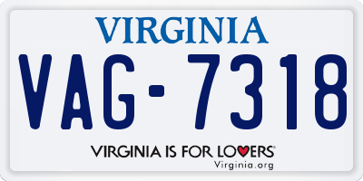VA license plate VAG7318