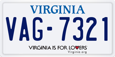 VA license plate VAG7321