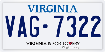 VA license plate VAG7322