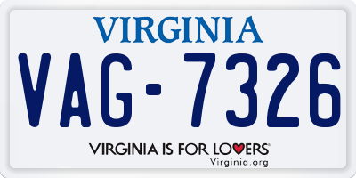 VA license plate VAG7326